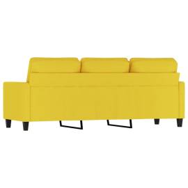Canapea cu 3 locuri, galben deschis, 180 cm, material textil, 5 image