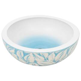 Lavoar de blat, alb și albastru, rotund, Φ41x14 cm, ceramică, 3 image