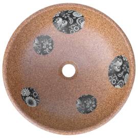 Lavoar de blat, maro și albastru, rotund, Φ41x14 cm, ceramică, 4 image