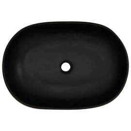 Lavoar de blat, gri și negru, 59x40x14 cm, ceramică, oval, 6 image