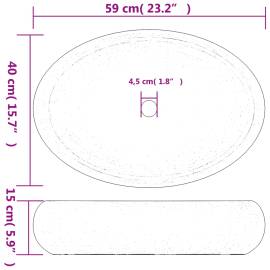 Lavoar de blat, gri, 59x40x15 cm, ceramică, oval, 8 image