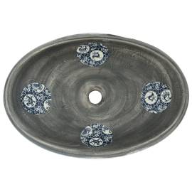 Lavoar de blat, gri, 59x40x15 cm, ceramică, oval, 6 image