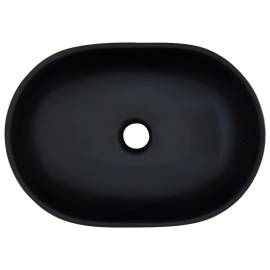 Lavoar de blat, negru și gri, 47x33x13 cm, ceramică, oval, 6 image