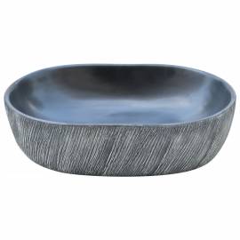 Lavoar de blat, negru și gri, 47x33x13 cm, ceramică, oval, 4 image