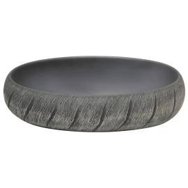 Lavoar de blat, negru și gri, 59x40x15 cm, ceramică, oval, 4 image