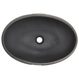 Lavoar de blat, negru și gri, 59x40x15 cm, ceramică, oval, 6 image