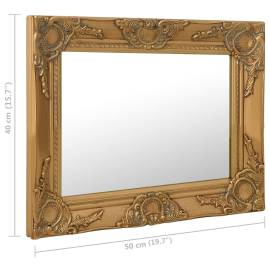 Oglindă de perete în stil baroc, auriu, 50 x 40 cm, 6 image