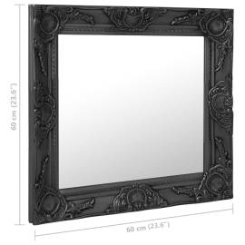 Oglindă de perete în stil baroc, negru, 60 x 60 cm, 6 image