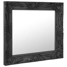 Oglindă de perete în stil baroc, negru, 60 x 60 cm, 2 image