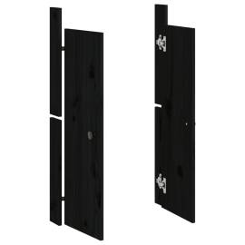 Uși de bucătărie de exterior, negru, 50x9x82 cm, lemn masiv pin, 3 image