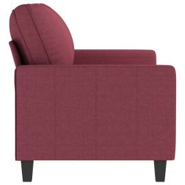 Canapea cu 2 locuri, roșu vin, 140 cm, material textil, 4 image