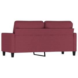 Canapea cu 2 locuri, roșu vin, 140 cm, material textil, 5 image