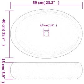 Lavoar de blat, maro, 59x40x15 cm, ceramică, oval, 8 image