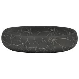 Lavoar de blat, negru, 59x40x15 cm, ceramică, oval, 4 image