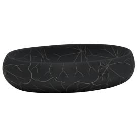 Lavoar de blat, negru, 59x40x15 cm, ceramică, oval, 2 image