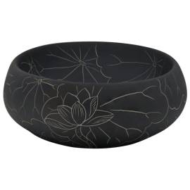 Lavoar de blat, negru, 59x40x15 cm, ceramică, oval, 5 image