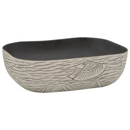 Lavoar de blat gri/negru 48x37,5x13,5 cm, ceramică, dreptunghi, 2 image