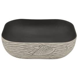 Lavoar de blat gri/negru 48x37,5x13,5 cm, ceramică, dreptunghi, 4 image