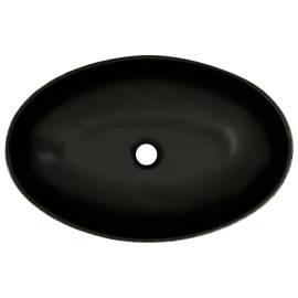 Lavoar de blat negru și albastru 56,5x36,5x13,5cm ceramică oval, 6 image