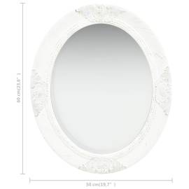 Oglindă de perete în stil baroc, alb, 50 x 60 cm, 6 image