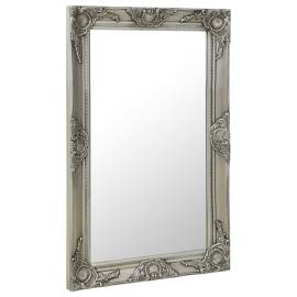 Oglindă de perete în stil baroc, argintiu, 50 x 80 cm