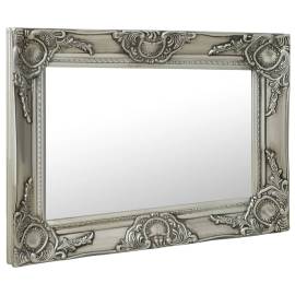 Oglindă de perete în stil baroc, argintiu, 60 x 40 cm