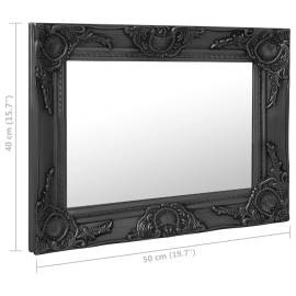 Oglindă de perete în stil baroc, negru, 50 x 40 cm, 6 image