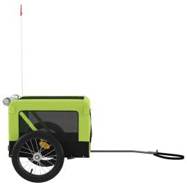 Remorcă de bicicletă câini verde&negru textil oxford&fier, 7 image