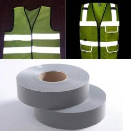 Banda reflectorizanta textila pentru imbracaminte de protectie, dimensiune 100m x 5cm, culoare Gri, 2 image