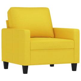 Fotoliu canapea, galben deschis, 60 cm, țesătură, 2 image