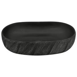Lavoar de blat, negru, 59x40x14 cm, ceramică, oval, 4 image