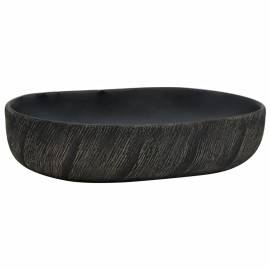 Lavoar de blat, negru, 59x40x14 cm, ceramică, oval, 2 image
