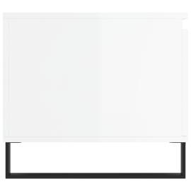 Măsuță de cafea, alb extralucios, 100x50x45 cm, lemn compozit, 7 image