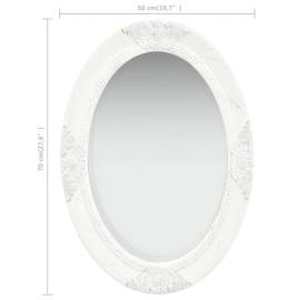 Oglindă de perete în stil baroc, alb, 50 x 70 cm, 6 image