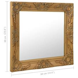 Oglindă de perete în stil baroc, auriu, 60 x 60 cm, 6 image
