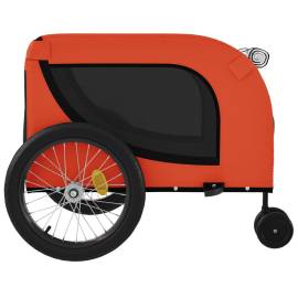 Remorcă de bicicletă câini portocaliu&negru textil oxford&fier, 6 image