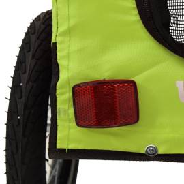 Remorcă de bicicletă câini verde&negru textil oxford&fier, 11 image