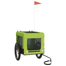 Remorcă de bicicletă câini verde&negru textil oxford&fier, 3 image