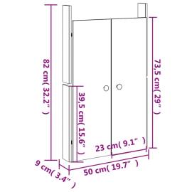 Uși de bucătărie de exterior 2 buc., 50x9x82 cm, lemn masiv pin, 10 image