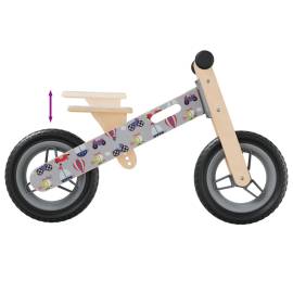 Bicicletă de echilibru pentru copii, imprimeu și gri, 6 image