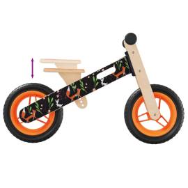 Bicicletă de echilibru pentru copii, imprimeu și portocaliu, 6 image