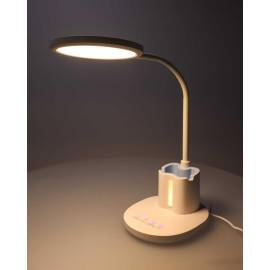 Lampa de birou, jumi, lumina led reglabila, brat ajustabil, alb, cu suport pixuri si creioane, 41 cm, 3 image