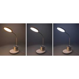 Lampa de birou, jumi, lumina led reglabila, brat ajustabil, alb, cu suport pixuri si creioane, 41 cm, 8 image