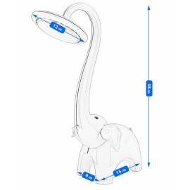 Lampa de birou, jumi, model elefant, lumina led reglabila, alb, 9x38 cm, 3 image