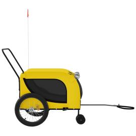 Remorcă bicicletă animale companie, galben/negru, oxford/fier, 5 image