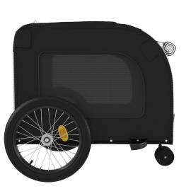 Remorcă bicicletă animale companie gri/negru textil oxford/fier, 7 image