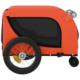 Remorcă bicicletă animale companie portocaliu/negru oxford/fier, 6 image