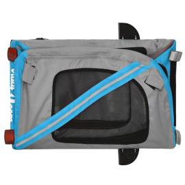 Remorcă de bicicletă câini albastru&negru textil oxford&fier, 9 image