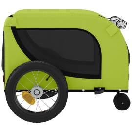 Remorcă de bicicletă câini verde&negru textil oxford&fier, 6 image