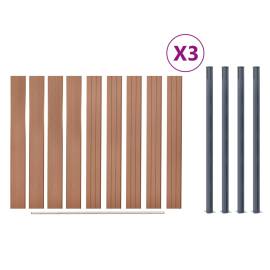 Set panouri pentru gard, maro, 526x186 cm, wpc, 8 image